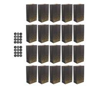 WOONEKY Black Gold Kraft Paper Candy Bags with Star Pattern Wrapping Storage Pouches for Snacks Chocolates Party and Store Packaging