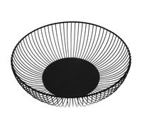 WOONEKY Black Wire Fruit Bowl Modern Fruit Storage Basket for Kitchen and Dining Table Centerpiece Handmade Metal Wire Basket for Snacks Display and Home Decor 11.02X11.02X2.76In