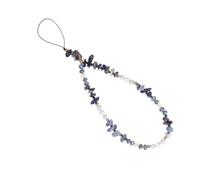 WOONEKY Blue Pearl Phone Charm Chain with Wrist Strap Polymer Clay | Protect Hanging Items, Prevent Loss, Anti-theft Support, for Mobile Phone Use and Daily Carrying