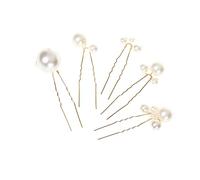 WOONEKY Bridal Headwear Set 5pcs Pearl U-shaped Hairpin Forks Wedding Hair Decorations