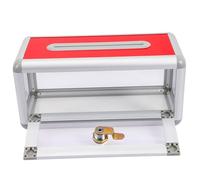 WOONEKY Business Cards Collection Box with Lock Desktop Ballot Case for Company Conference Exhibition Card Holder Organizer for Office and Trade Shows
