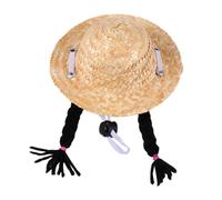 WOONEKY Cat Hat Woven Hand-knitted Black Wig Braids Size s Lightweight Cute Hat for Indoor and Outdoor Cats