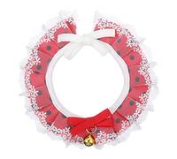 WOONEKY Cat Lace Scarf Collar with Bow and Bell Breathable Soft Pet Neckwear for Cats and Kittens Elegant Design for Christmas Birthday Party Wedding Accessories