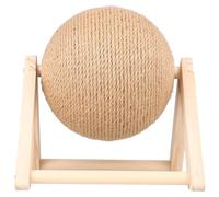 WOONEKY Cat Scratching Ball Natural Sisal Medium Size L-shaped Scratcher with Ball-shaped for Indoor Cats Kitten Training and Claw Grinding