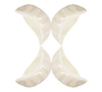 WOONEKY Ceramic Chopstick Rests Set Elegant and Creative in White 4pcs Tableware Holders Simple Shape, Keeps Chopsticks and Cutlery from Touching Table, for Home Dining and Restaurant