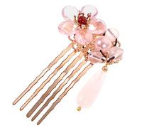 WOONEKY Chinese Style Tassel Hair Stick for Ladies Retro Artificial Flower Hair Chopstick Smooth Easy Fix Hairpin for Buns Elegant Hanfu for Casual Party Cosplay Use