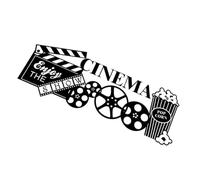 WOONEKY Cinema Wall Sticker Home Decor Decorative Wall Decal Enjoy Movie Landscape Sticker Removable Self-Adhesive for Living Room Theater Decoration