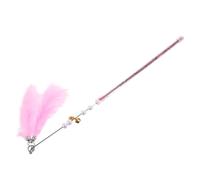 WOONEKY Colorful Fringe Cat Teaser Bell Interactive PET Supplies for Cats and Kittens Pink Engaging Feathered Toy for Indoor Play