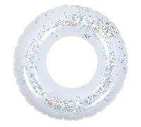 WOONEKY Colorful Transparent Inflatable Swimming Ring Shimmering Sequins Design PVC Water Party Accessory for Adults for Pool Parties and Summer Fun Random Color
