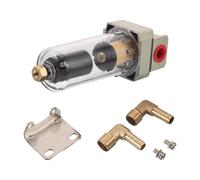 WOONEKY Compressed Airline Water Filter Pneumatic Inline Water Filter Af2000-02d Copper Core Manual Drain Polycarbonate, Copper, Plastic and Iron, for End-of-arm Air Compressor