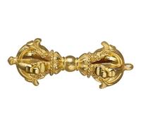 WOONEKY Copper Tibetan Vajra Pendant Keychain, Small Brass Vajra Hanging Charm, Religious Copper Craft for Arts and Jewelry Making Decor