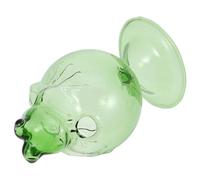 WOONEKY Creative Glass Frog Drinking Cup with Comfortable Grip and Moderate Capacity Cute Cartoon Green Glass Frog for Office and Parties