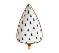 WOONEKY Creative Japanese Style Mini Saucer Ceramic Food Serving Plate with Leaf Shape, White Colour, for Dipping Sauce and Serving Soups, for Dining and Food Stores