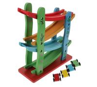 WOONEKY Creative Wooden Glider for Upgraded Four Layer Track with Bright Colors for Early Learning and Parent Interaction Educational and Decorative Plaything