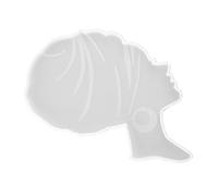 WOONEKY Crystal Epoxy Lady Shape Coaster Mold for DIY Cup Mat Casting Reusable Irregular Silicone Tray for Coffee Wine and Milk Mug Holders Easy to Clean and Wash