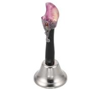WOONEKY Crystal Handle Hand Bell 17Cm with Fluorite Accent - Loud Call Bell for Wedding, Meditation, Elderly Use, Office Desk and Animal Training
