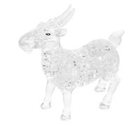 WOONEKY Crystal Jigsaw Puzzle Goat Adornment White Self-assembly Animal Desktop Ornament Creative Home Office Decoration