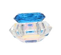 WOONEKY Crystal Nail Art Cup Glass Dish for Dip Powder Gel Manicure Bowl Lid Storage Box for Nail Supplies