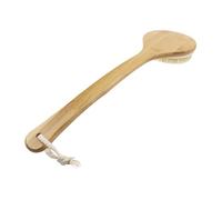 WOONEKY Curved Long Handle Bath Brush with Natural Bamboo and Bristles Non Slip Massage Scrubber for Men and Women Durable Exfoliating Body Brush with Removable Head and Hanging S