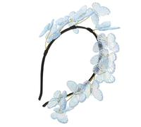 WOONEKY Cute Colored Butterfly Headband for Women Decorative Hairband with Blue Butterflies Stylish Party and Wedding Hair Accessory Lightweight and Comfortable Hairband for Birthday