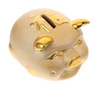 WOONEKY Cute Pig Shaped Money Pot Ceramic Coin Bank with Rubber Stopper for Decorative Piggy Bank for Boys Gift and Savings Tool for Childrens Room