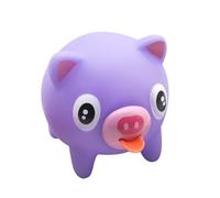 WOONEKY Cute Purple Pig Stress Relief for Squeezing Animal Doll with Tongue Out PVC Sensory Squeak for Anxiety and Pressure Reduction Fun Elastic Venting Plaything for Adults