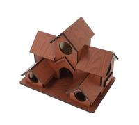 WOONEKY Decorative Wooden Birdhouse Outdoor Bird Nesting Box Weather Resistant Garden Ornament for Bird Watching Rustic Aesthetic Enhances Outdoor Spaces
