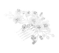WOONEKY Delicate Bridal Comb Crystal Flower Hair Decor Wedding Hair Piece for Bride