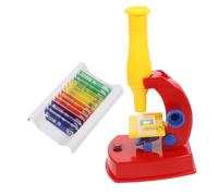 WOONEKY DIY Microscope with LED Light Educational Scientific Experiment Kit for Viewing Angle Material Includes Mixed Specimens for Stem Learning