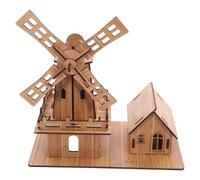 WOONEKY DIY Windmill Model Kit Handmade Science Experiment with House Puzzle Stem Educational Crafts Assemble for Interactive Learning and Engineering Skills Development