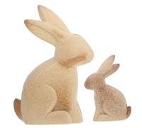 WOONEKY DIY Wooden Animal Ornament White Embryo Rabbit Craft Model for Painting Creative Wood Desktop Adornments Unfinished Bunny Figures for Home Office Store Decoration