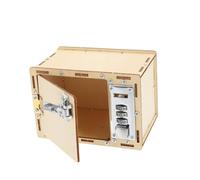 WOONEKY DIY Wooden Mechanical Treasure Box Kit for Educational Lockbox Making Material Puzzle Enhancing Hands Skills and Logical Thinking Safe Fine Workmanship Design
