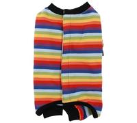 WOONEKY Dog Surgery Recovery Suit Rainbow Stripe Cotton Anti-lick Post Surgery Body Suit s Size Breathable Sterilization Pet Clothes for Puppies and Small Dogs
