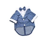 WOONEKY Dog Tuxedo Suit Bow Tie Formal PET Apparel for Weddings and Parties Comfortable Costume for Small to Large Dogs Black and White Color Size XL