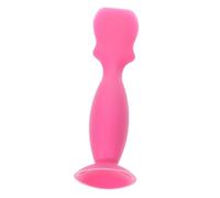 WOONEKY Dog Wrinkle Cream Applicator Silicone Brush Suction Cup Flexible Tear Stain Paste Applicator for Pet Skin Care in Rose Red