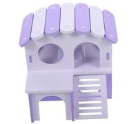 WOONEKY Double Storey Wooden Guinea Pig House Hideaway Hamster Sleeping Castle