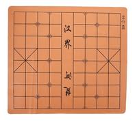 WOONEKY Dual-sided Chinese Xiangqi and Go Chessboard Mat Foldable PU Leather Roll-up Board Game Accessory for Adults and Students Smooth Surface Portable Marble-style Game Pad