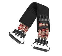 WOONEKY Durable Elastic Chest Expander with Cushioned Waist Belt for Bench Press Strength Training Portable Resistance Bands for Home Gym Office Travel and Outdoor Fitness Fire Camouflage
