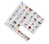 WOONEKY Educational Alphabet and Cards for English Letters with Picture Words and Numerals Early Learning Teaching Props for Preschoolers and Kindergarten Fun Cognitive for Language and
