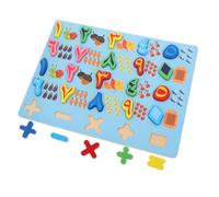 WOONEKY Educational Arabic Puzzle Medium Blue Logic Board with Letters and Numbers Early Learning Puzzle for Cognitive Development and Hand-eye Coordination