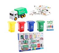 WOONEKY Educational Garbage Truck Playset with Learning Cards for Interactive Sorting for Early Cognition and Memory Development Random Color