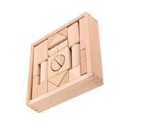 WOONEKY Educational Wooden Blocks for Natural Solid Wood Geometric DIY Building Blocks Cognitive Development and Manipulative Skill Learning Safe Early Education Gift