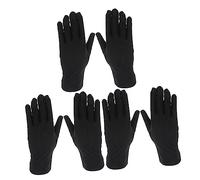 WOONEKY Elastic Gloves for Waitering 3 Pack Thin Inner Gloves Black for Inspection