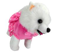 WOONEKY Electric Walking Puppy for Years with Musical Sounds Adorable Pink Plush Pet for Motor Skills Development and Early Crawling Encouragement