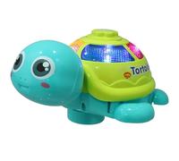 WOONEKY Electric Walking Tortoise with Music and Light, Simulated Tortoise Figurine for Cognitive Development, Battery-Operated Animal Model for Indoor Play Random Color Random Color