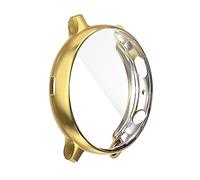 WOONEKY Electroplated Scratch Resistant Watch Case Cover for Watch Active Flexible Tpu Protective Frame with Precise Cutouts Easy Installation Golden Fashion Shell for Wristwatch