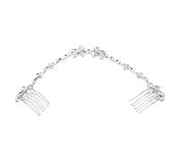 WOONEKY Elegant Crystal Floral Hair Comb Bridal Headpiece Wedding Hair Accessories for Women's Styling