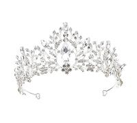 WOONEKY Elegant Rhinestone Baroque Crown Tiara for Bride Wedding Headband Prop Vintage Style Bridal Headdress Lightweight Durable Design for Special Occasions Stunning Bridal Decorations