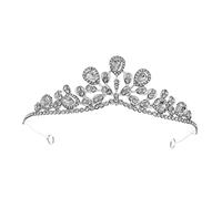 WOONEKY Elegant Rhinestone Bridal Crown Headpiece Comfortable Lightweight Tiara for Weddings Proms Birthday Parties Non Fading Queen Hair Accessory for Women