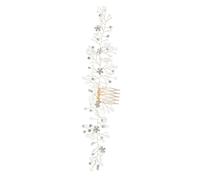 WOONEKY Elegant Rhinestone Bridal Hair Vine with Comb Chic Hair Accessories for Womens Wedding Hairstyles Unique Decorative Headpiece for Brides Handmade with Fine Craftsmanship
